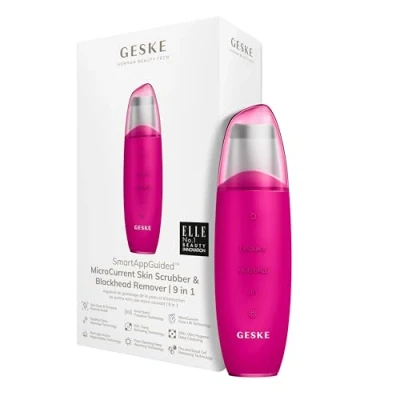 Afbeelding van GESKE SmartAppGuided™ MicroCurrent Skin Scrubber &amp; Blackhead Remover 9 in 1 Tools huidverzorging Gezichtsreiniging Anti aging en reiniging Professionele facelift Mee eter verwijderaar
