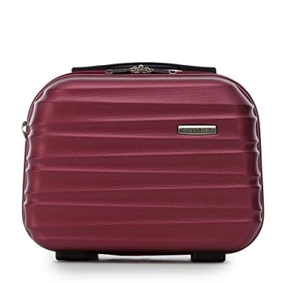 Image de WITTCHEN Trousse de toilette Valise voyage Bagage à main cabine en ABS Serrure combinaison GROOVE Line Nécessaire Bourgogne