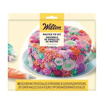 Afbeelding van Wilton Meister 2104 0240 Spuitmond Set voor Taartdecoratie 55 delig, Zilver