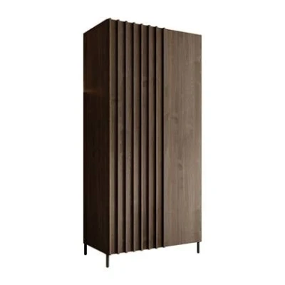 Afbeelding van Meubella Kledingkast Paz Donkerbruin eiken 92 cm