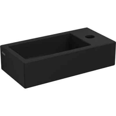 Afbeelding van Clou Flush 3 toiletfontein Mat zwart keramiek Rechts Met kraangat Zonder handdoekhouder Minimalistisch design