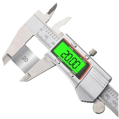 Afbeelding van Digitaal kaliber, 150 mm, elektronisch, van roestvrij staal, digitale met gemakkelijk af te lezen, display achtergrondverlichting, voor metingen buiten, binnen, diepte en stap