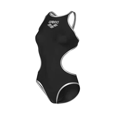Image de arena One Big Logo maillot de bain pour femme à séchage rapide, sport en tissu arène MaxLife Eco avec résistance maximale au chlore et protection UV UPF 50+