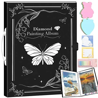 Afbeelding van 5D diamond painting Album Opbergmap voor A3 afbeeldingen, accessoires diamantschilderen (30 pagina&#039;s), zwart)