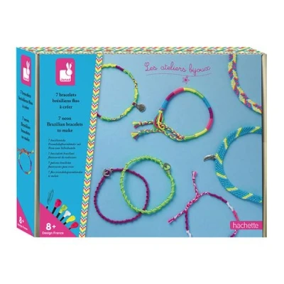 Image de Kit créatif Janod 7 bracelets brésiliens fluo a créer