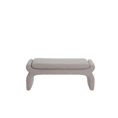 Afbeelding van Nafya poef 119x45x48 cm bouclé taupe