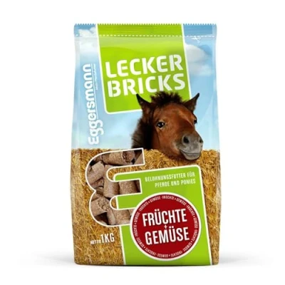 Afbeelding van Eggersmann Lecker Bricks fruit + groenten paardentraktaties rode biet en wortel 1 kg zak