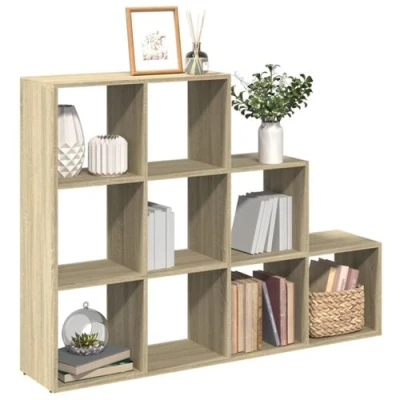 Image de vidaXL Étagère séparatrice de pièce 3 niveaux chêne sonoma857978