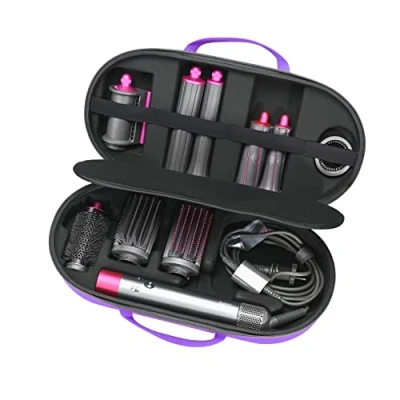 Afbeelding van RLSOCO Beschermhoes voor Dyson Airwrap Complete Styler, compatibel met 4 korte krulspelden en 2 lange (alleen etui, haarstyler is niet inbegrepen), Paars., Modern