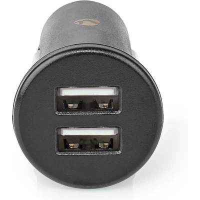 Afbeelding van USB autolader Nedis 2 poorten (USB A, 24W, Zwart)