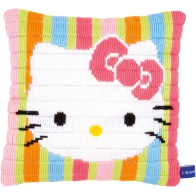 Afbeelding van Bargello kussen Hello Kitty gestreept 0153797