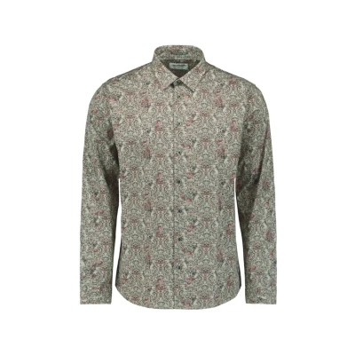 Afbeelding van NO Excess Printed Overhemd, Heren, Maat: Small, Dark grey