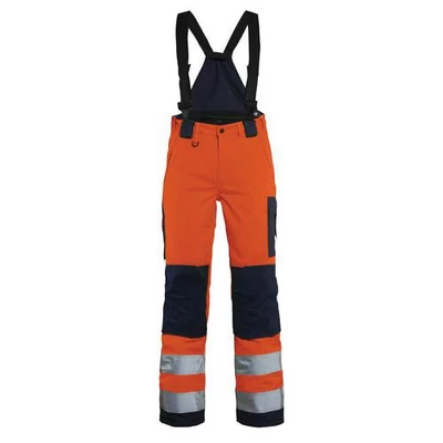 Image de Pantalon hiverà bretelles haute visibilité femme orange/marine
