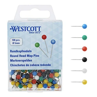 Afbeelding van Markeerspelden Westcott ?5mm ass. kleuren, x 16mm