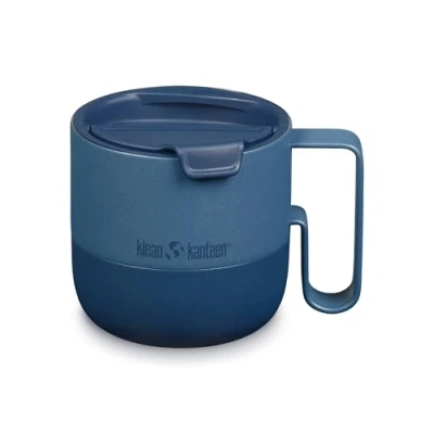 Afbeelding van Klean Kanteen Geisoleerde Mok met Flip deksel, 399ml/14oz Koffiebeker to go handvat RVS gecoat Stellar Blue