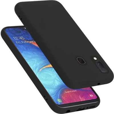 Afbeelding van Cadorabo Hoesje geschikt voor Samsung Galaxy A10e / A20e in LIQUID ZWART Beschermhoes gemaakt van flexibel TPU silicone Case Cover