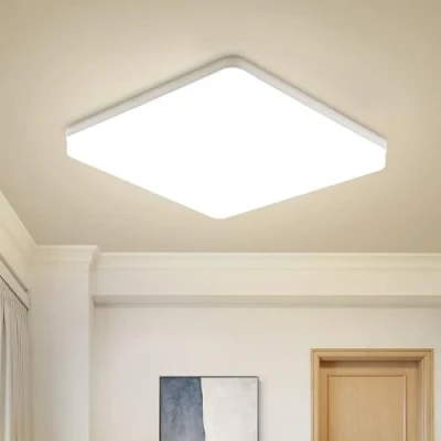 Afbeelding van Combuh Led plafondlamp, 48 W, 4320 lm, eenvoudig te installeren, plafondlampen voor moderne slaapkamers, woonkamer, keuken, natuurlijk wit, 4000 K, vierkant, 30 x 4 cm