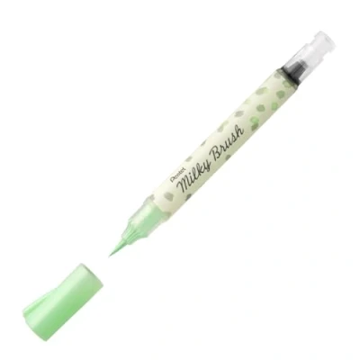 Afbeelding van Pentel, Kleurpotloden, Penseelstift Milky Brush Groen (Lichtgroen, Groen, 1 x)