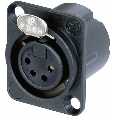Afbeelding van Neutrik NC4FD LX B XLR connector Flensbus, contacten recht Aantal polen: 4 Zwart 1 stuk(s)