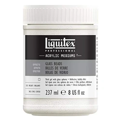 Afbeelding van Liquitex 6908 Professional middelgrote glazen kralen met transparante ronde ballen, die in halfglanzend oppervlak drogen, 237 ml