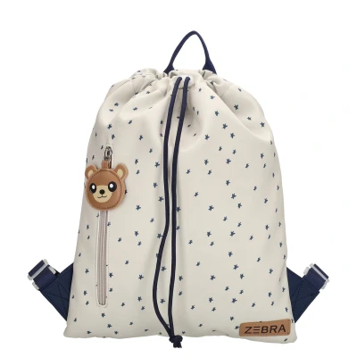Afbeelding van Zebra Trends Buddies Rugzak Gymtas Zwemtas Dierenprint Trekkoord Beige