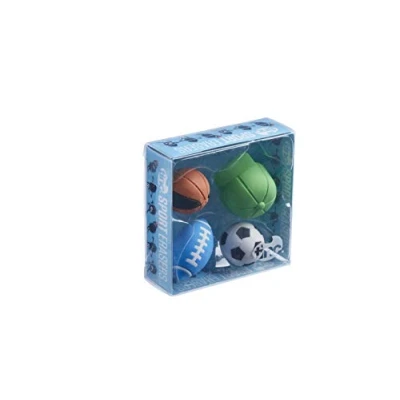 Afbeelding van Tinc SPOERCOL 4 stuks sportgum voor kinderen, gebruik op school en huiswerk, eenvoudige foutcorrectie, potloodgum, kleurrijke geschenkverpakking, gummetjes