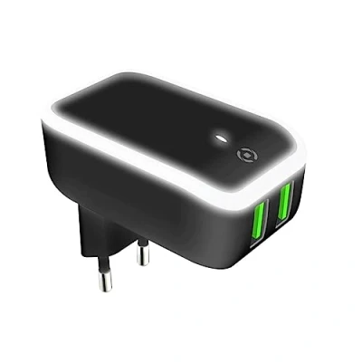 Afbeelding van Batterijoplader Celly TC2USBLEDBK Zwart