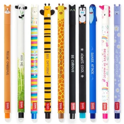 Afbeelding van LEGAMI 10 uitwisbare gelpennen met warmtegevoelige inkt, inktkleurbereik en vatdesign, 0,7 mm punt