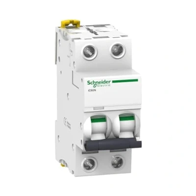 Image de Schneider Electric A9F74220 IC60N Disjoncteur, Acti9, 2P, 20A, courbure C, 50/60 Hz, blanc