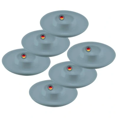 Afbeelding van Westmark 6 eierdopjes, rond, Ø 10 cm + eierlepels 14,5 cm, hoogwaardig kunststof, punto, blauw, 206222E7