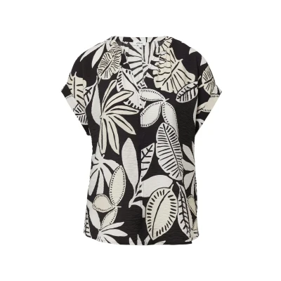 Afbeelding van s.Oliver Dames bloes Maat 38 Vrouwen 99A0 GREY/BLACK Viscose