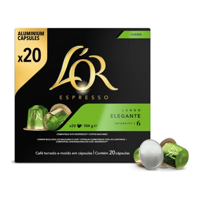 Image de 2,80 de remise L&#039;OR Espresso Lungo Elegante 20 Capsules 1 pièce 100 g