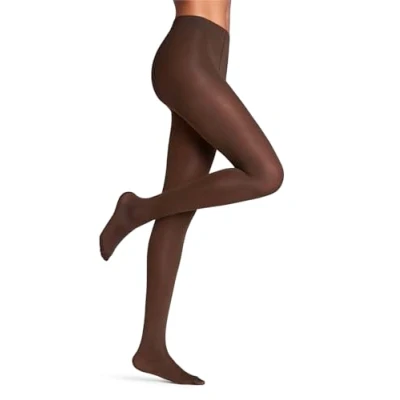 Afbeelding van FALKE Dames Seidenglatt 40 DEN halfondoorzichtige panty halfdik effen glanzend comfort riem zonder druk op de taille stop mesh afwerking aan tenen zacht fijn garen 1 paar, Bruin Brenda 5179