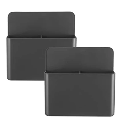 Afbeelding van Magnetische pennenhouder voor whiteboards, koelkasten, scholen, grijs, 2 stuks