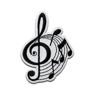Afbeelding van Muziek notities Patch om op te strijken applicaties, Grootte: 4,1 x 3,7 cm