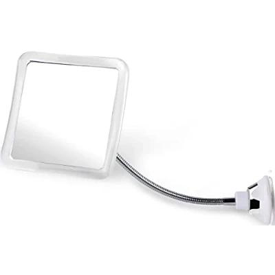 Afbeelding van Douchespiegel, anti condens, met zuignap, scheerspiegel, douche, spiegel, condensvrij, voor badkamer, flexibele hoogte, zonder vervorming