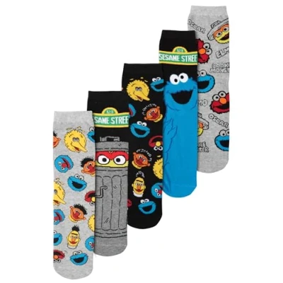 Afbeelding van United Labels Sesamstraat 5 paar herensokken 40 45, meerkleurig, 45 EU, Meerkleurig