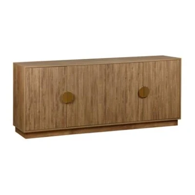 Afbeelding van sweeek Exotisch 4 deurs dressoir met mangohoutmotief, gegroefd 180cm
