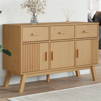 Afbeelding van Dressoir OLDEN 114x43x73,5 cm massief grenenhout bruin
