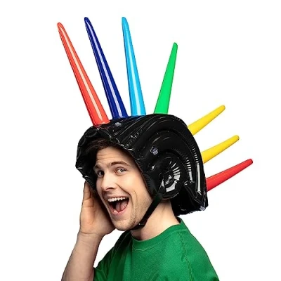 Afbeelding van Boland Opblaasbare spikes helm (52 cm) Volwassenen Halloween, Carnaval, Festival, Kinderfeestje, Tienerfeestje, Themafeest, Verjaardag, Vrijgezellenfeest