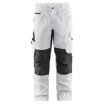 Image de Pantalon peintre stretch blanc/gris foncé
