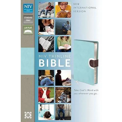Afbeelding van NIV, Thinline Bible, Leathersoft, Turquoise/Brown, Red Letter Edition