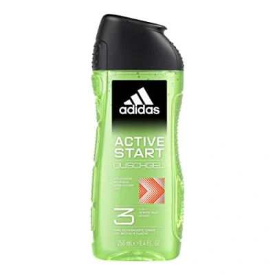 Afbeelding van adidas Active Start 3 in 1 douchegel voor hem, aromatische en kruidige geur, 250 ml