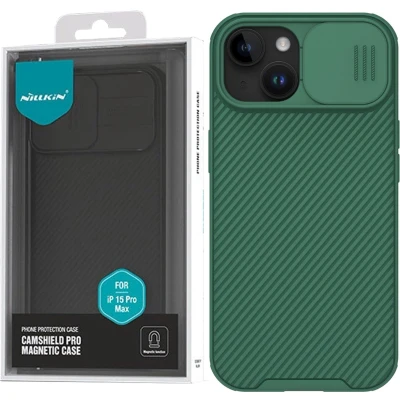 Afbeelding van Nillkin CamShield Pro Magnetisch Hoesje voor iPhone 15 Plus met Camerabeschermer Groen