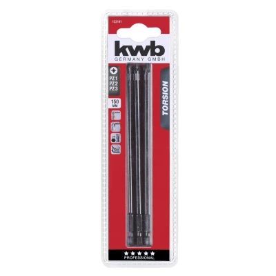 Afbeelding van KWB lange bits 3 delig 150mm Torsie