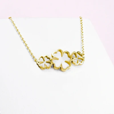 Image de Ponytail&amp;Co Collier avec 3 Trèfles Or 38+6cm