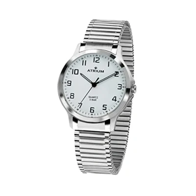 Afbeelding van ATRIUM Horloge Dames Zilver Analoog 5 bar Waterdicht Flexibele maat door Edelstalen Rekband horlogekast Duidelijk Mineraalglas Quartz Uurwerk A13 50