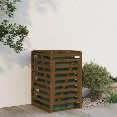 Afbeelding van Containerberging 84x90x128,5 cm massief grenenhout honingbruin