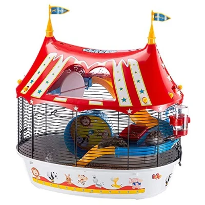 Afbeelding van Ferplast Hamsterkooi Circus Fun Dierenverblijf 49.5x34x42.5 cm Wit Rood Zwart