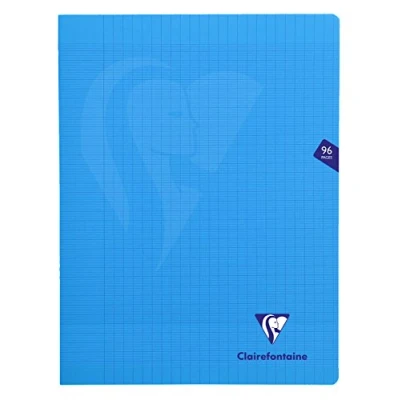 Afbeelding van Clairefontaine 323361C Notitieboek Mimesys blauw, 24x32, 96 pagina&#039;s, grote ruiten, wit papier, 90 g, omslag van polypropyleen